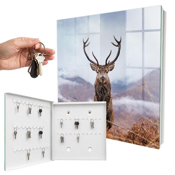 Schlüsselbox für die Wand mit Berghirsch Motiv