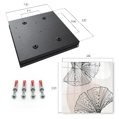 Schlüsselbox zur Wandmontage schwarzes Design mit Blattmotiven