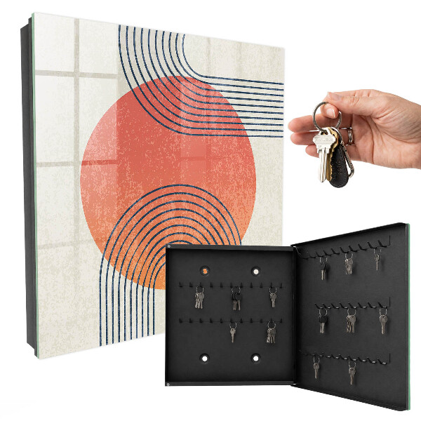 Schlüsselbox für die Wand im geometrischen Liniendesign