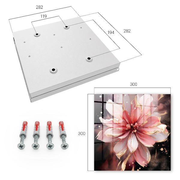 Schlüsselbox für die Wand mit Motiv Rosa Blume
