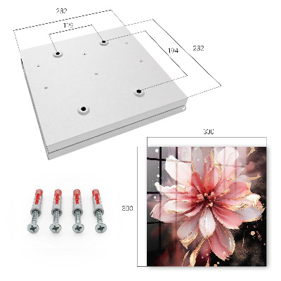Schlüsselbox für die Wand mit Motiv Rosa Blume