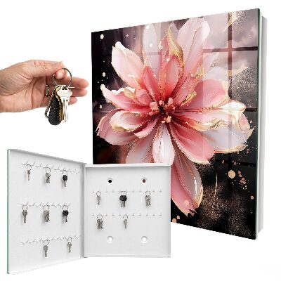 Schlüsselbox für die Wand mit Motiv Rosa Blume