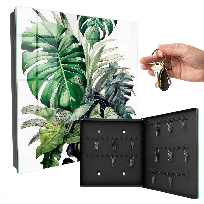 Schlüsselbox zur Wandmontage mit Motiv Exotische Blätter