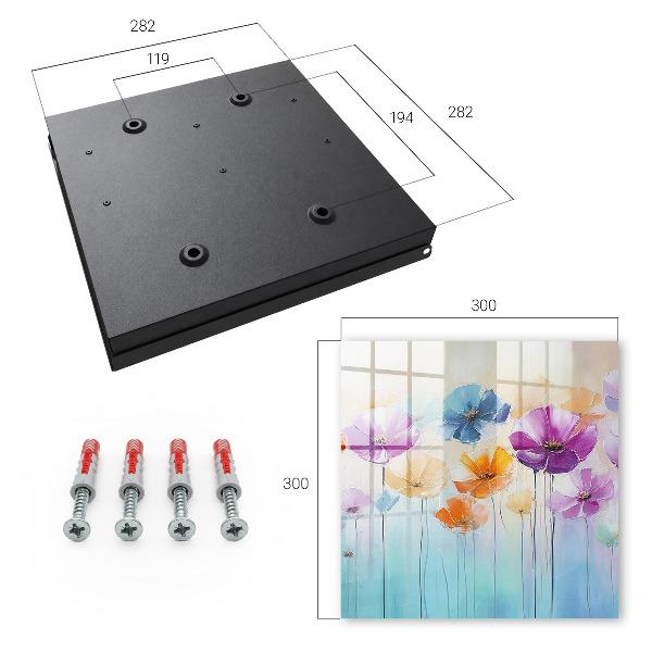Schlüsselbox zur Wandmontage mit buntem Blumenmotiv