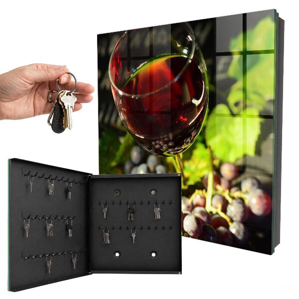 Schlüsselkasten mit Trauben- und Wein-Motiv