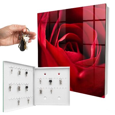 Schlüsselbox mit Motiv Rose in Nahaufnahme