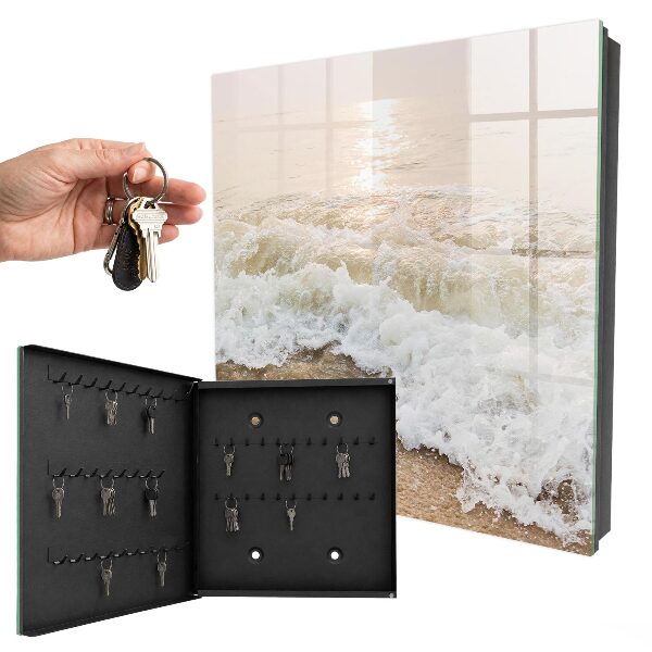 Schlüsselbox für die Wand mit Meereswelle-Motiv