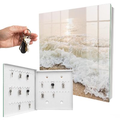 Schlüsselbox für die Wand mit Meereswelle-Motiv