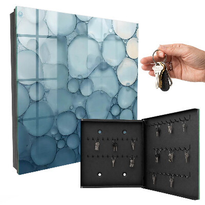 Schlüsselbox in Blau mit Blasenmuster