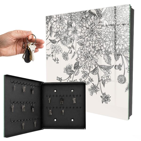 Schlüsselbox für die Wand mit floralem Eleganz-Motiv