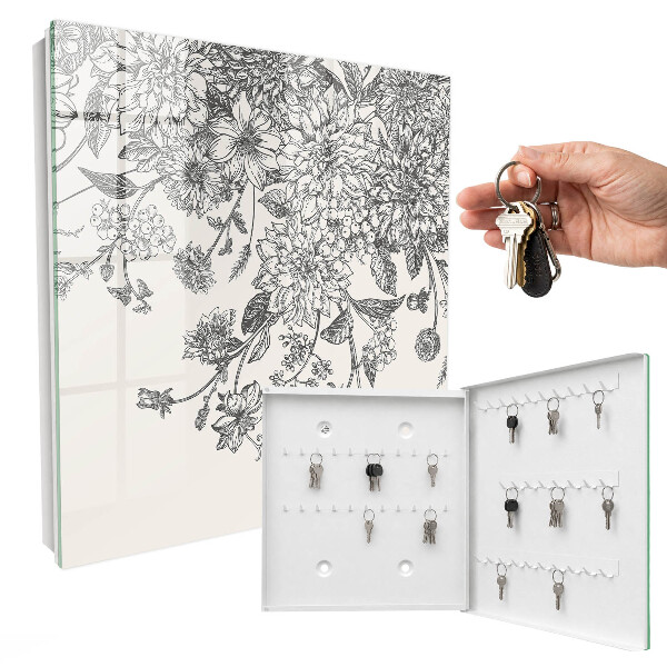 Schlüsselbox für die Wand mit floralem Eleganz-Motiv