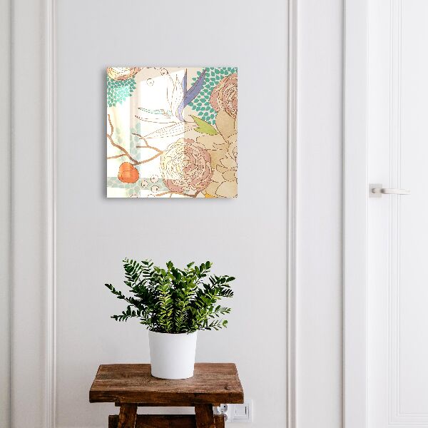 Schlüsselkasten mit abstraktem Blumenmotiv