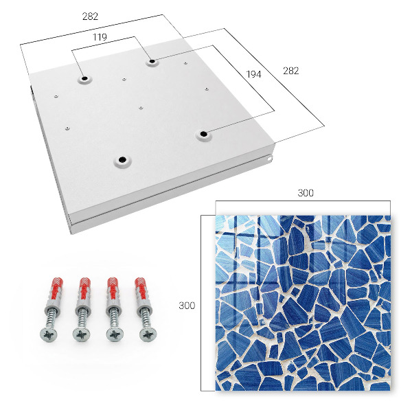 Schlüsselkasten mit blauem Mosaikmuster