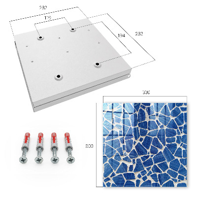 Schlüsselkasten mit blauem Mosaikmuster