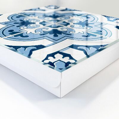 Schlüsselbox mit blauem Fliesendesign