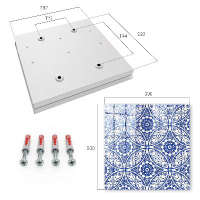 Schlüsselbox mit blauem Mosaikdesign