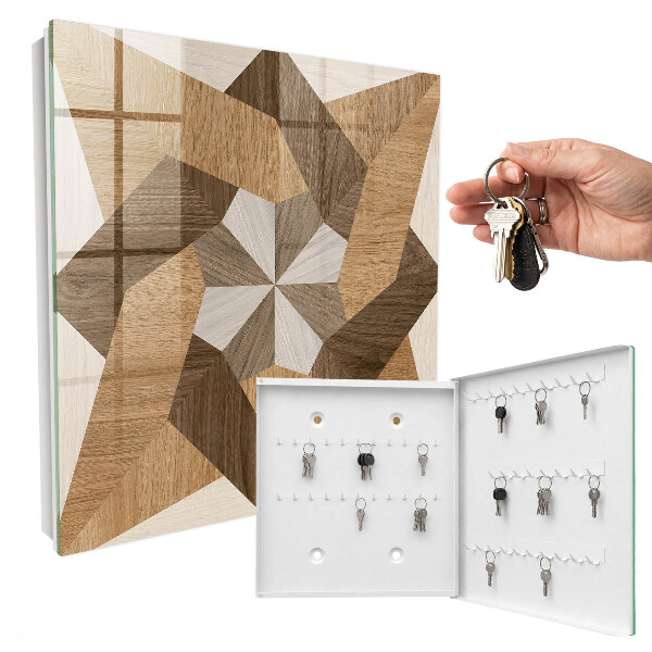 Schlüsselbox für die Wand aus Holz in Sternform