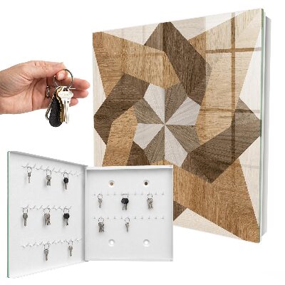 Schlüsselbox für die Wand aus Holz in Sternform