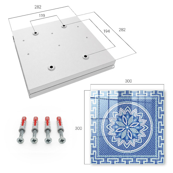 Schlüsselbox mit blauem Mosaikdesign