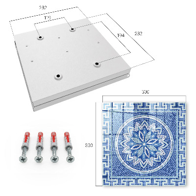 Schlüsselbox mit blauem Mosaikdesign