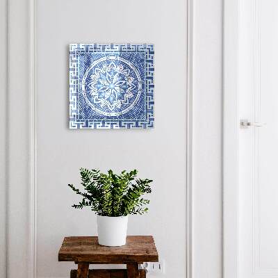 Schlüsselbox mit blauem Mosaikdesign