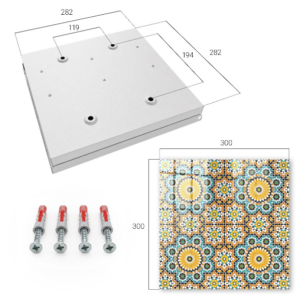 Schlüsselbox zur Wandmontage mit geometrischem Mosaikdesign