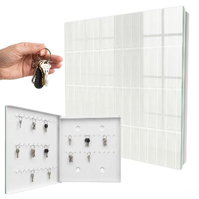 Schlüsselbox zur Wandmontage in heller Fliesenoptik