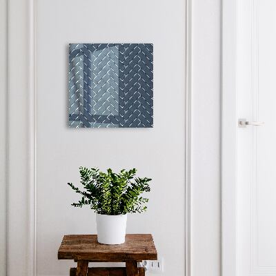 Schlüsselkasten mit marineblauem Fischgrätmuster