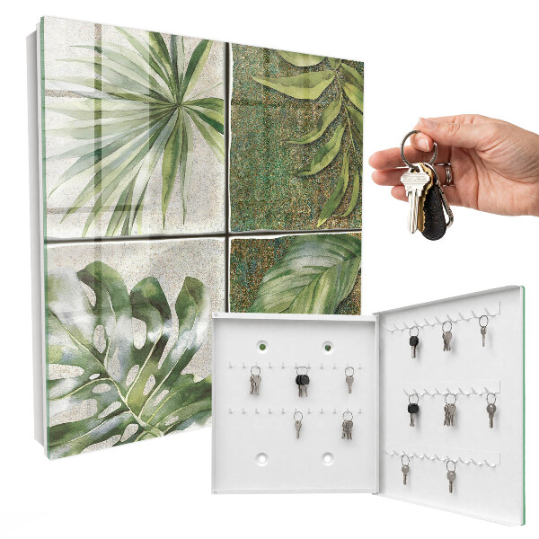 Schlüsselkasten mit Pflanzenfliesen-Design