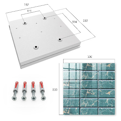 Schlüsselbox für die Wand in türkisfarbenem Marmor-Design