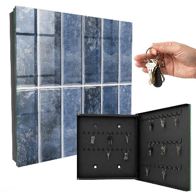 Schlüsselbox für die Wand in blauem Fliesendesign