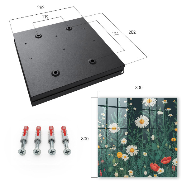 Schlüsselbox für die Wand im Design Blumenwiese