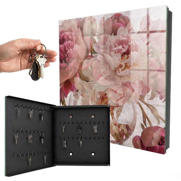 Schlüsselbox für die Wand mit romantischem Blumenmotiv