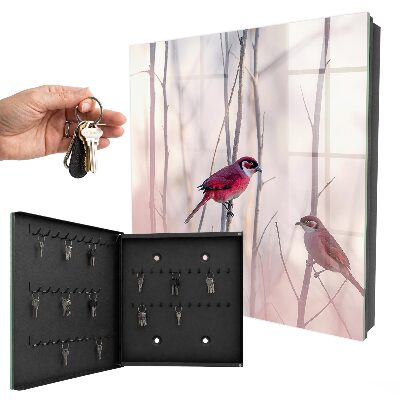 Schlüsselbox zur Wandmontage mit Motiv Zwei Vögel