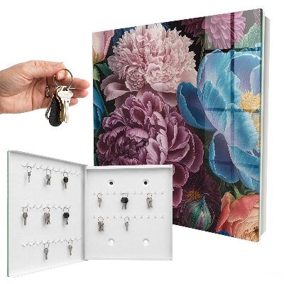 Schlüsselkasten mit buntem Blumenmotiv