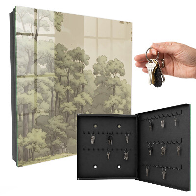 Schlüsselbox für die Wand im Design Grüner Wald