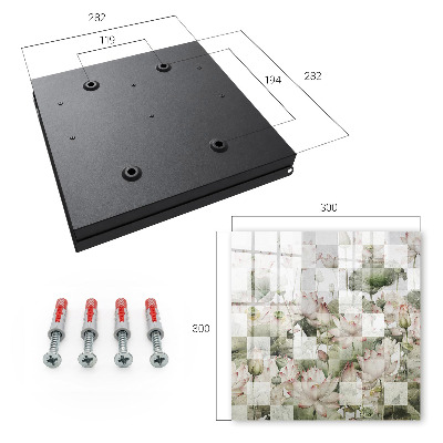 Schlüsselbox für die Wand mit geometrischem Lilienmotiv