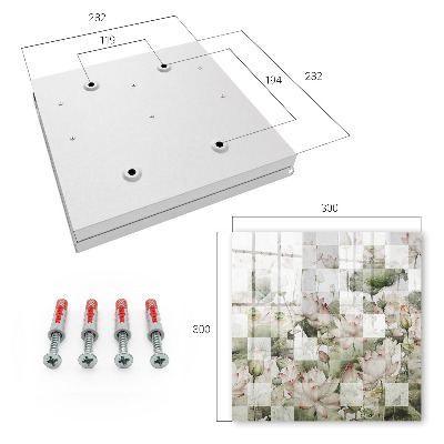 Schlüsselbox für die Wand mit geometrischem Lilienmotiv