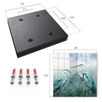 Schlüsselkasten mit Wasserreiher Motiv
