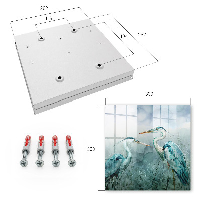 Schlüsselkasten mit Wasserreiher Motiv
