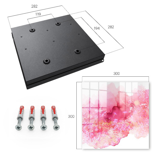 Schlüsselbox zur Wandmontage mit Motiv Blumenlandschaft