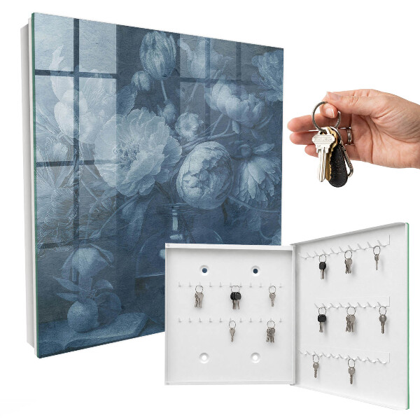 Schlüsselkasten mit Motiv Blumen in einer Vase