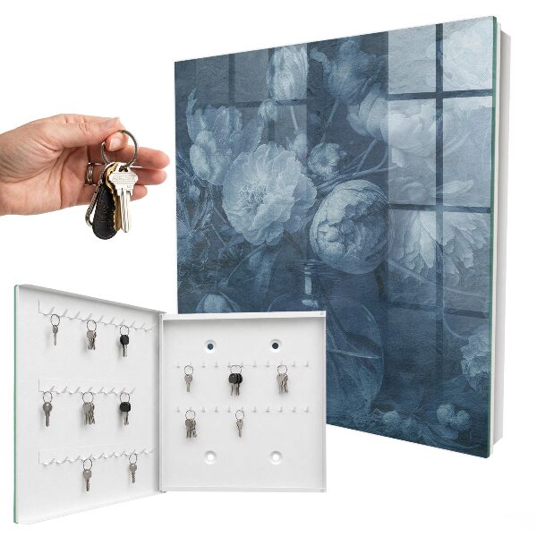 Schlüsselkasten mit Motiv Blumen in einer Vase
