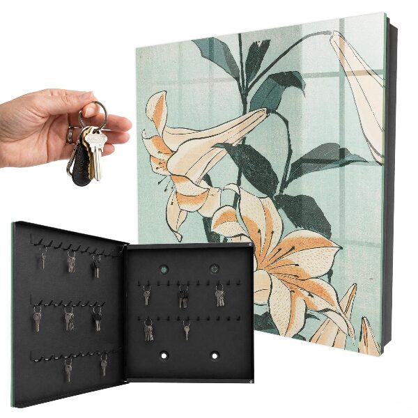 Schlüsselkasten mit Motiv Zarte Lilien
