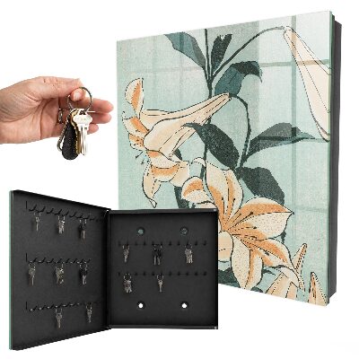 Schlüsselkasten mit Motiv Zarte Lilien