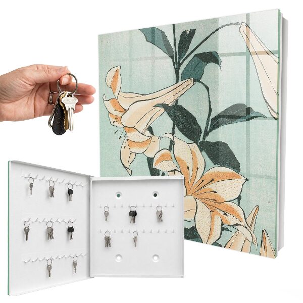 Schlüsselkasten mit Motiv Zarte Lilien