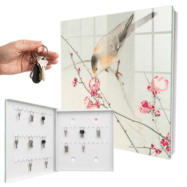 Schlüsselkasten mit Blumen für Vögel Motiv