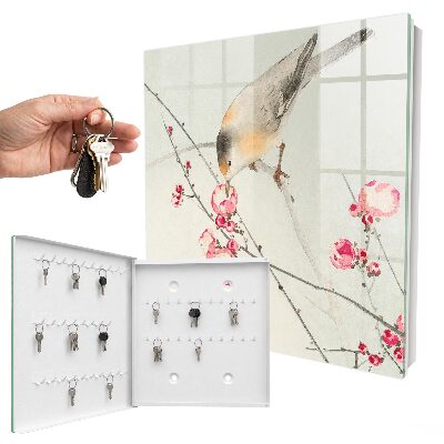 Schlüsselkasten mit Blumen für Vögel Motiv