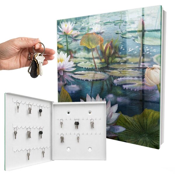 Schlüsselbox mit Wasserblumen Motiv