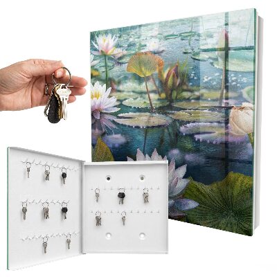 Schlüsselbox mit Wasserblumen Motiv